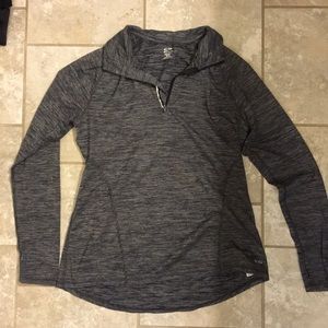 Black athletic half zip